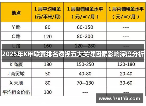 2025年K甲联赛排名透视五大关键因素影响深度分析